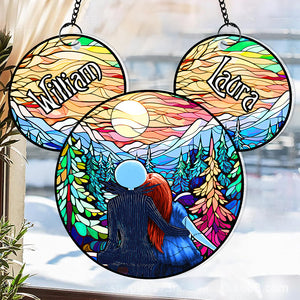 Personalized Gifts For Couple Suncatcher Ornament Hugging Couple 02ACDT070824 - Ornament - GoDuckee