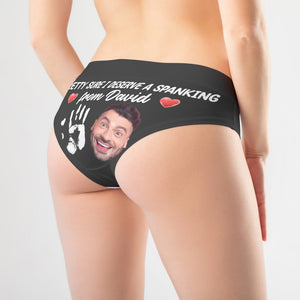 Pretty Sure I Deserve A Spanking From You, Custom Face Women's Brief, Gift For Her, Valentine's Day Gift - Boxer Briefs - GoDuckee