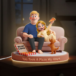 Sofa Pizza Couple Acrylic Light Box Personalized Gifts 01totn291125 - Light Box - GoDuckee
