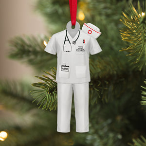 Nurse Uniform Ornament, Personalized Acrylic Ornament, Chirstmas Gift For Nurse - Ornament - GoDuckee