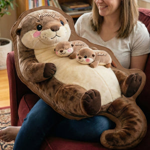 Otter Mom Pillow - Personalized Gifts For Mom 01naqn040226 - Pillow - GoDuckee