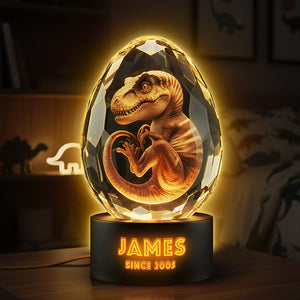 Cute Dino In Glass Egg Light Box - Personalized Gift For Dinosaur Lovers 04HYTA111225 - Light Box - GoDuckee