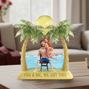Seaside Romance Couple Acrylic Plaque - Personalized Gifts For Couples 04OHLU111125 - Shaped Plaques - GoDuckee