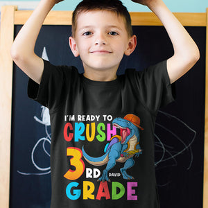 I'm Ready Crush 3RD Grade-Personalized Youth Shirt- Gift For Kid- Dinosaur Youth Shirt - Shirts - GoDuckee