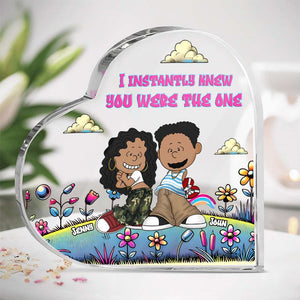 Personalized Gifts For Y2k Couple Heart Shaped Acrylic Plaque 03TGMH271224HG - Shaped Plaques - GoDuckee