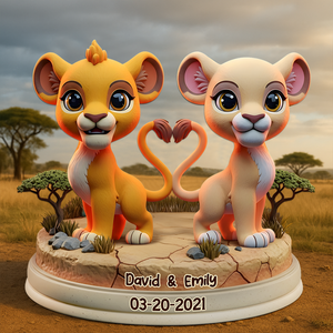 Lion Couple Acrylic Plaque - Personalized Gifts For Couple 04TOPU190625 - Shaped Plaques - GoDuckee