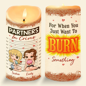 Personalized Gift For Friends LED Candle Partners In Crime 01KAQN031224HH - Led Candle - GoDuckee