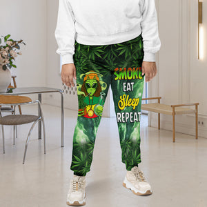 Gifts For Weed Lovers Sweatpants 04totn101224 Smoke Eat Sleep Repeat - Shorts and Pants - GoDuckee