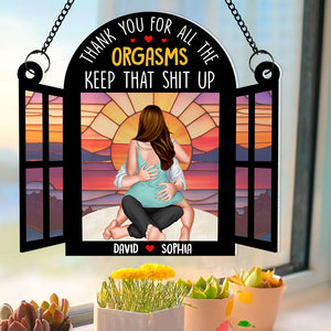 Personalized Gifts For Couple Suncatcher Ornament 01OHDT070624HH - Ornaments - GoDuckee