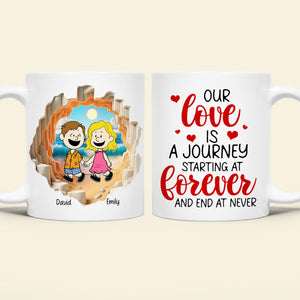 Personalized Gifts For Couple Coffee Mug 01kaqn040125hh Couple Hand In Hand - Coffee Mug - GoDuckee