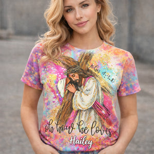Jesus Carrying The Cross 3D Shirt – Personalized Gifts For Christians 02huqn300126 - AOP Products - GoDuckee
