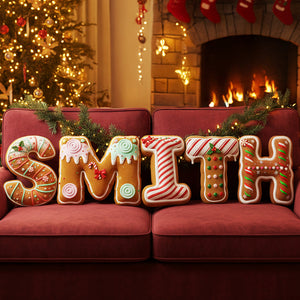 Gingerbread Alphabet Custom Shape Pillow - Personalized Gifts For Christmas 03hyta121125 - Pillow - GoDuckee