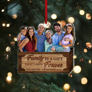 Family Is A Gift That Lasts Forever, Gift For Family, Personalized Ornament, Custom Family Image Ornament, Christmas Gift 04PGPO240723 - Ornament - GoDuckee