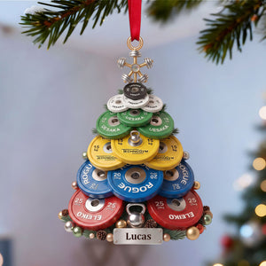 Weight Plate Tree Christmas Ornament, Personalized Gifts For Gymers 05qhtn100826 - Ornament - GoDuckee