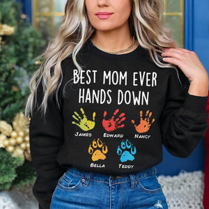Personalized Gifts For Mom Shirt Best Mom Ever Hands Down - 2D Shirts - GoDuckee