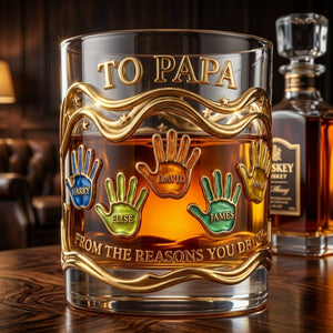 Papa’s Pride Glass Mug Personalized Father's Day Gifts 04PALU060426 - Glass - GoDuckee