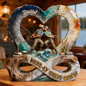 Fishing Couple Great Catch Acrylic Plaque - Personalized Gift For Fishing Couple 03QHLU160126 - Shaped Plaques - GoDuckee
