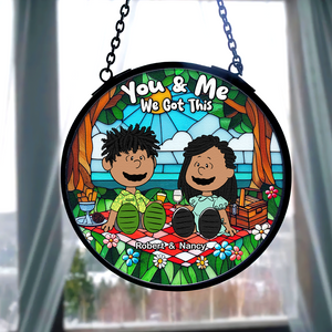 Personalized Gifts For Couple Stained Glass, Happy Picnic 07qhpu080125pa - Ornament - GoDuckee