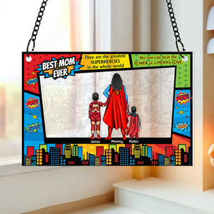 Personalized Gifts For Mom Window Hanging Suncatcher, Best Mom Ever 02HUDT310325PA - Ornament - GoDuckee