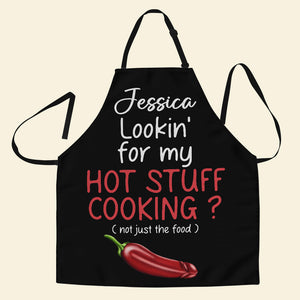 Personalized Gifts For Couple Aprons Hot Stuff Cooking - Aprons - GoDuckee