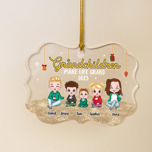 Grandchildren Make Life Grand Medallion Acrylic Ornament 05NATN120723HH - Ornament - GoDuckee