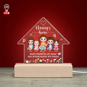 Grandma's Home Where Memories Are Made And Grandchildren Are Spoiled- Personalized Led Light- Gift For Grandma- Grandma Led Light - Led Night Light - GoDuckee