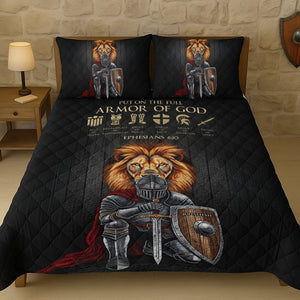 Armor of God Lion Warrior Personalized Qulit Bedding Set 01NADT070725 - Bedding Set - GoDuckee