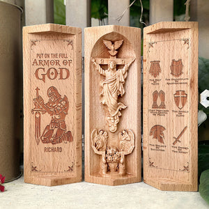 Personalized Gifts For Christian Wooden Cylinder Sculpture of Jesus Christ 01TOQN040225 - Wooden Cylinder Sculpture - GoDuckee