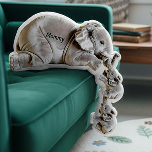 Elephant Mom & Calf Pillow - Personalized Gift For Mom 03TGTA270226 - Pillow - GoDuckee