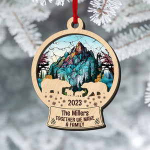 Bear Family 02napo160823, Personalized 2 Layer Mix Ornament - Ornament - GoDuckee