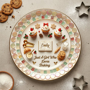 Personalized Gifts For Baking Lovers Ceramic Round Plate 01pgtn211025 - Ceramic Round Plate - GoDuckee