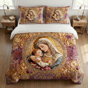 Madonna & Child Quilt Bed Set - Personalized Gifts For Christian 05tgqn261225 - Bedding Set - GoDuckee