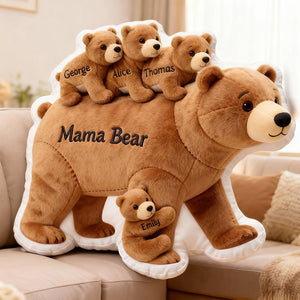 Mama Bear Custom Shape Pillow - Personalized Gifts For Mom 03hudt310126 - Pillow - GoDuckee