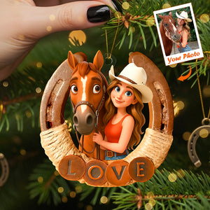 Horse Lover Ornament - Custom Photo Gifts For Horse Lovers 01pgta290825 - Ornament - GoDuckee
