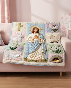 Easter Blessings Jesus Blanket - Personalized Gifts For Christian 03NAMG310126 - Blanket - GoDuckee