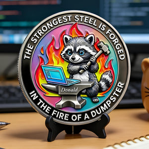 Funny Raccoon At Work Metal Coin - Personalized Gifts For Office Workers 03NADT030326 - Coin - GoDuckee