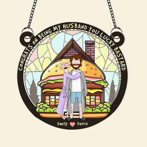 Personalized Gifts For Couple Suncatcher Ornament, Congrats On Being My Husband 01tgqn130225hg - Ornament - GoDuckee