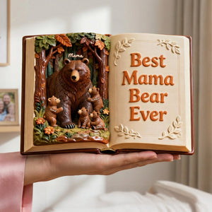 Mama Bear Acrylic Plaque - Personalized Gifts For Mom 01TOQN300126 - Shaped Plaques - GoDuckee