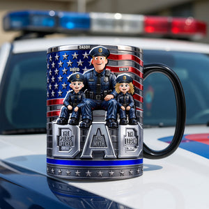 American Police Dad Magic Mug - Personalized Gifts For Police Officer, Sheriff, Captain Dad 05qhqn220526 - Coffee Mug - GoDuckee