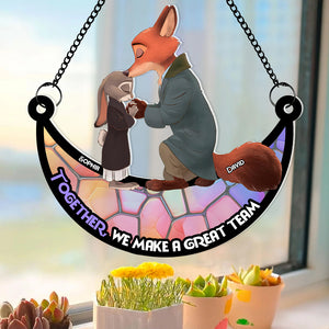 Personalized Gifts For Couple Suncatcher Ornament 05KADT060624 - Ornaments - GoDuckee
