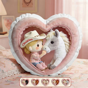 Horse And Girl Custom Shape Pillow - Personalized Gifts For Horse Lovers 03pgmg161225 - Pillow - GoDuckee