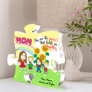 Personalized Gifts For Mom Shaped Acrylic Plaque Mom & Little Ones Holding Hand 02XQLU200125HH - Shaped Plaques - GoDuckee