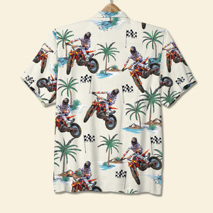 Racing Lover Personalized Hawaiian Shirt With Tropical Pattern - Hawaiian Shirts - GoDuckee