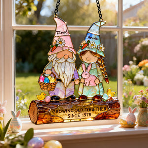 Growing Old Together Suncatcher - Personalized Gifts For Couples 03PGLU230226 - Ornament - GoDuckee