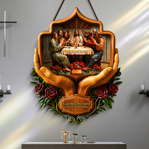 Christian Family Wood Sign - Personalized Gifts For Family 01tota040925 - Wood Sign - GoDuckee