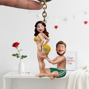 Funny Couple Keychain - Personalized Gifts For Couple Keychain 03HUTN290126 - Keychains - GoDuckee