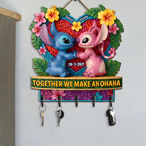 Couple Together Wood Key Hanger 03qhpu220525 - Personalized Gifts For Couple - Wood Sign - GoDuckee