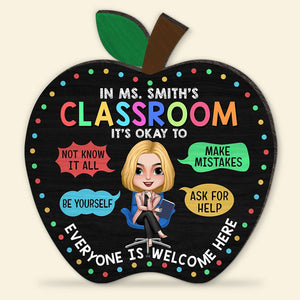 Everyone Is Welcome Here, Personalized Wood Sign, Gifts For Teacher - Wood Sign - GoDuckee