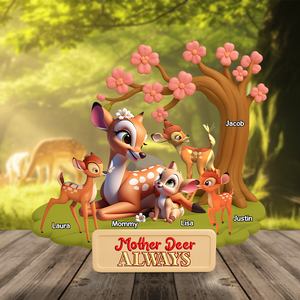 Mother Deer Plaque - Personalized Gifts For Mom 02ohpu040425 - Shaped Plaques - GoDuckee