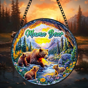 Personalized Gifts For Mom Stained Glass 05hutn280325 Mama Bear - Ornament - GoDuckee